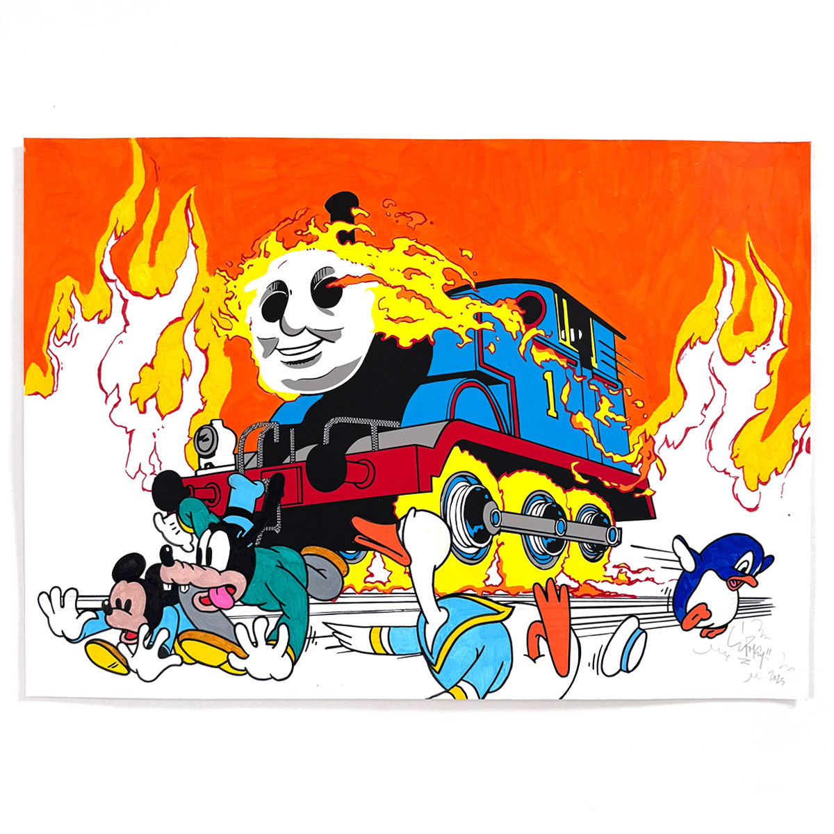 'Ghost Engine' Hand Customized 1/1 Screen Print 1