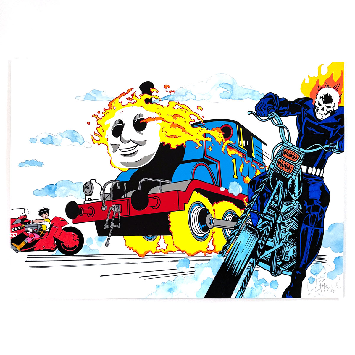 'Ghost Engine' Hand Customized 1/1 Screen Print 3