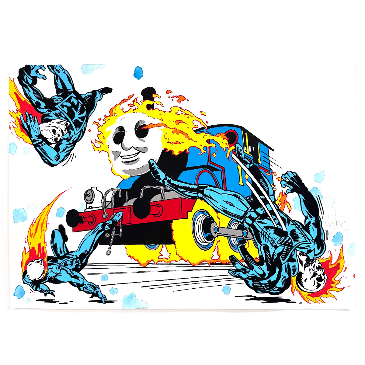 'Ghost Engine' Hand Customized 1/1 Screen Print 4