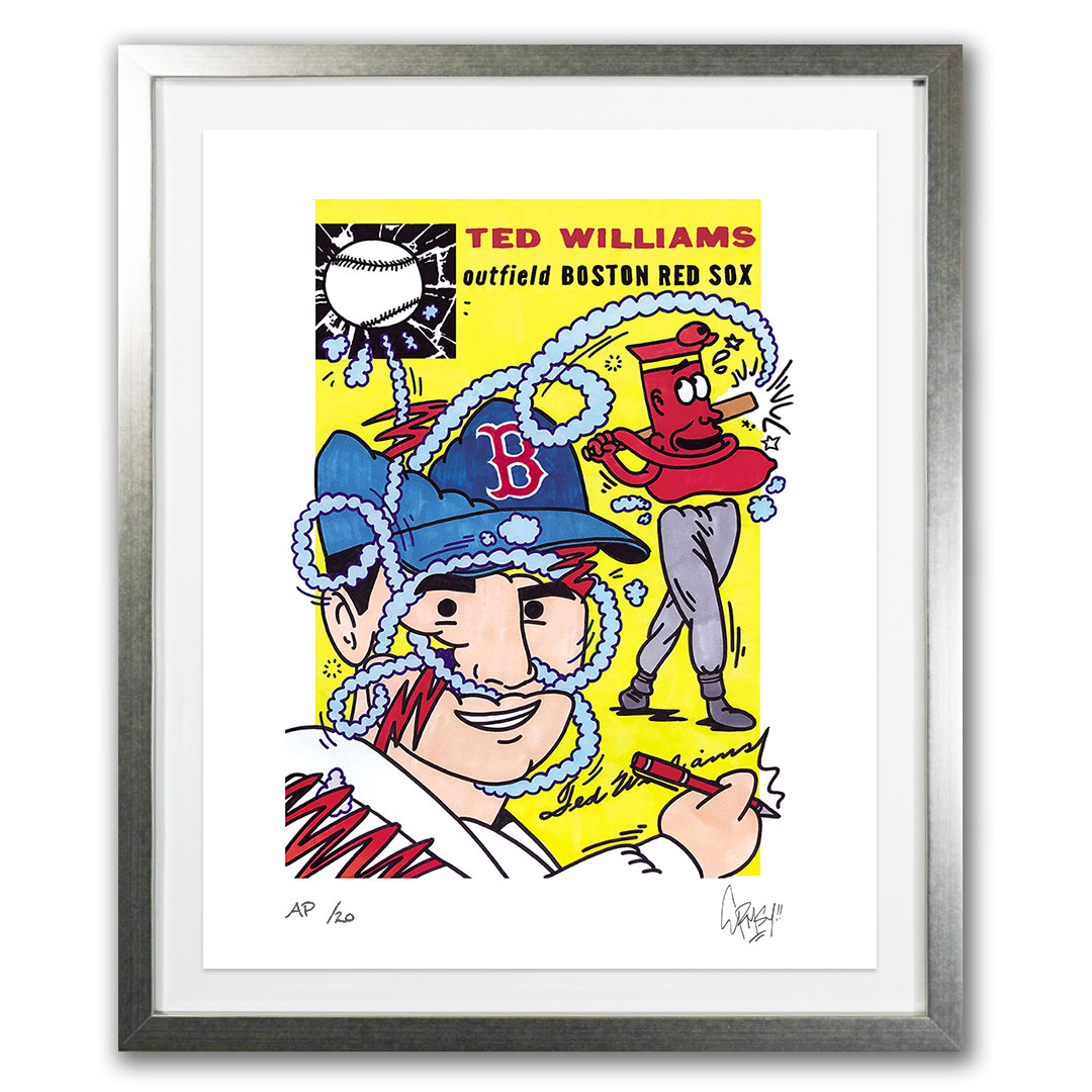 Topps Project 2020 / Ted Williams Rookie Card Fine Art Print Silver Frame AP